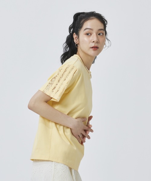 adidas（アディダス）の「【別注】アディダス adidas W LACE 3ST SS TEE AP 限定コラボ（Tシャツ/カットソー・レディース・オフホワイト/オレンジ/ダークグレー・S/M/L/XL）」の9枚目の写真