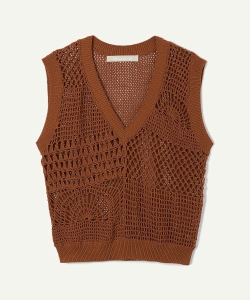 leinwande（ラインヴァンド）の「Braids Stripe Knitted Vest（ベスト