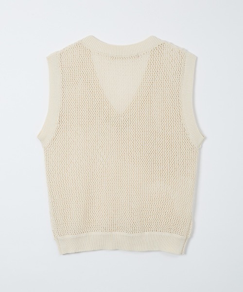 leinwande(ラインヴァンド)の「Landscape Crochet Vest / ランドスケープクロシェベスト(ベスト・レディース・White/ブラック系/オレンジ・ONE SIZE)」の8枚目の写真