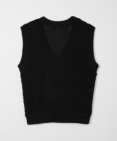 leinwande(ラインヴァンド)の「Landscape Crochet Vest / ランドスケープクロシェベスト(ベスト・レディース・White/ブラック系/オレンジ・ONE SIZE)」の10枚目の写真