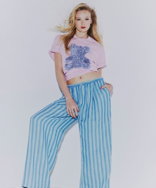 DOUBLE STANDARD CLOTHING(ダブルスタンダードクロージング)の「ストライプ サマーワイドパンツ(その他パンツ・レディース・ミント・36/38)」の14枚目の写真