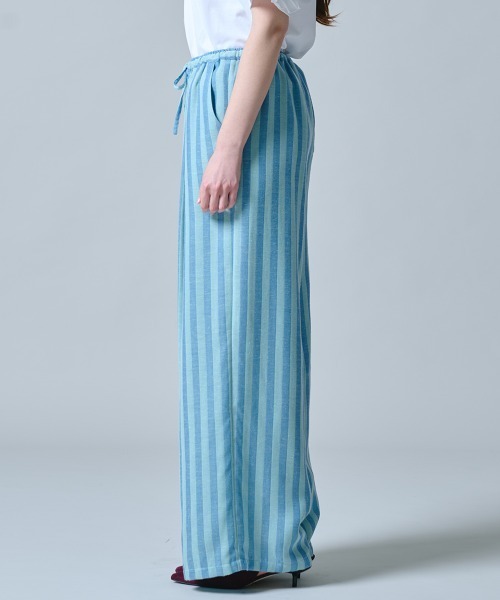 DOUBLE STANDARD CLOTHING(ダブルスタンダードクロージング)の「ストライプ サマーワイドパンツ(その他パンツ・レディース・ミント・36/38)」の3枚目の写真