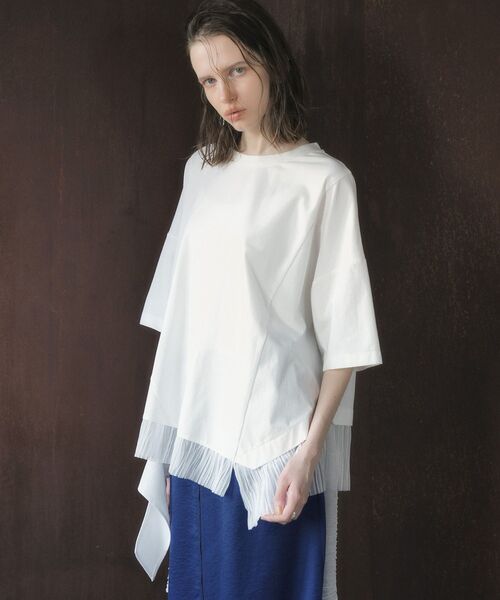 Editt by YECCA VECCA(エディットバイイェッカヴェッカ)の「裾アシメデザインプルオーバー(Tシャツ/カットソー・レディース・その他6/ブラック/ホワイト・FREE)」の4枚目の写真