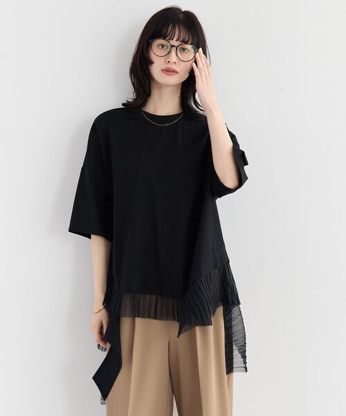 Editt by YECCA VECCA(エディットバイイェッカヴェッカ)の「裾アシメデザインプルオーバー(Tシャツ/カットソー・レディース・その他6/ブラック/ホワイト・FREE)」の16枚目の写真