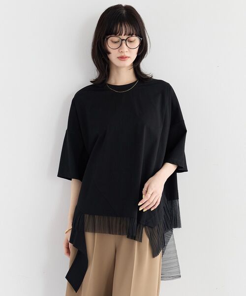 Editt by YECCA VECCA(エディットバイイェッカヴェッカ)の「裾アシメデザインプルオーバー(Tシャツ/カットソー・レディース・その他6/ブラック/ホワイト・FREE)」の17枚目の写真