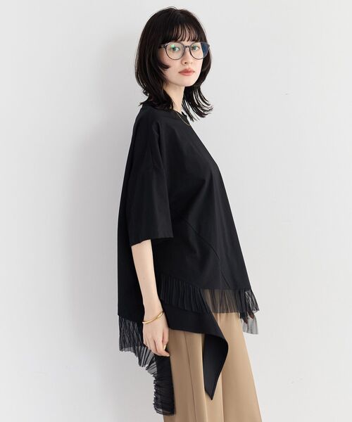 Editt by YECCA VECCA(エディットバイイェッカヴェッカ)の「裾アシメデザインプルオーバー(Tシャツ/カットソー・レディース・その他6/ブラック/ホワイト・FREE)」の20枚目の写真