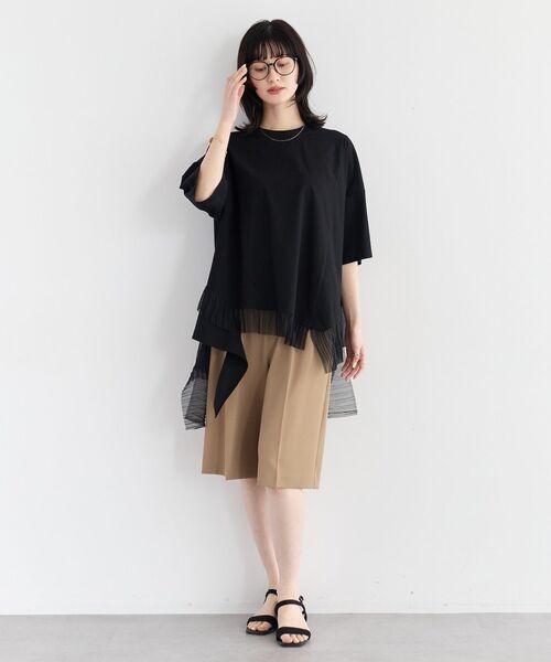 Editt by YECCA VECCA(エディットバイイェッカヴェッカ)の「裾アシメデザインプルオーバー(Tシャツ/カットソー・レディース・その他6/ブラック/ホワイト・FREE)」の22枚目の写真