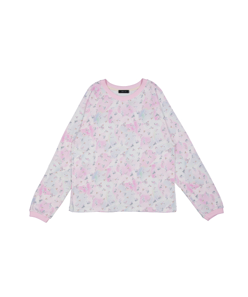 KOOKEESEE(クキシ)の「ソフトフラワーラグランTシャツ(ピンク)(Tシャツ/カットソー・レディース・その他・FREE)」の1枚目の写真