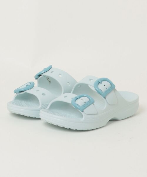 キャラクター付きホワイトサンダル crocs クロックス SATURDAY ENAMEL BUCKLE SANDAL【軽量】レディース