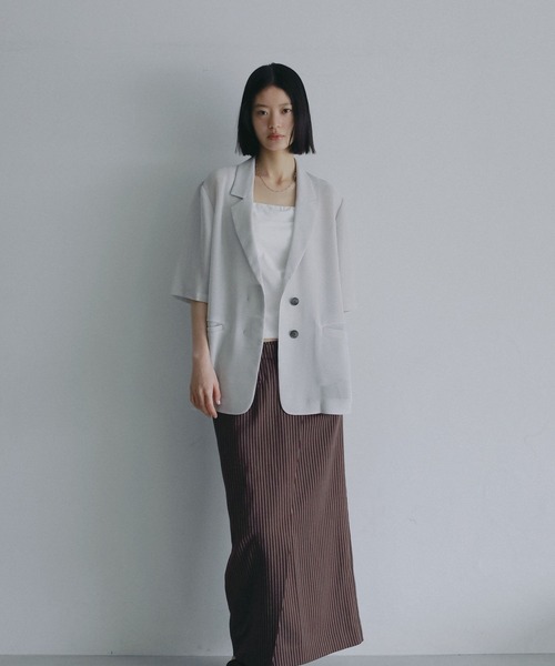 A part by(アパートバイ)の「ラップフウストライプスカート(スカート・レディース・ブラウン/ネイビー・SMALL/MEDIUM)」の12枚目の写真