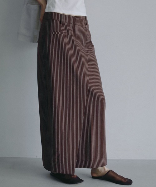 A part by(アパートバイ)の「ラップフウストライプスカート(スカート・レディース・ブラウン/ネイビー・SMALL/MEDIUM)」の14枚目の写真