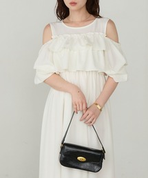 【Cherir Mignon】フリルティアードタックバルーンスリーブワンピース