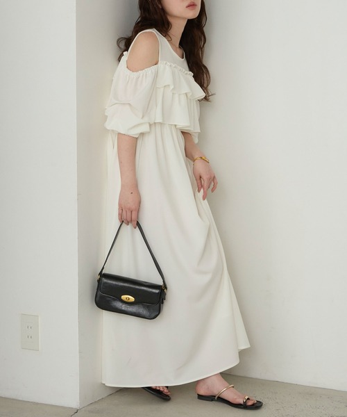 Cherir Mignon(シェリルミニョン)の「【Cherir Mignon】フリルティアードタックバルーンスリーブワンピース(ワンピース・レディース・ブラック/ホワイト・S/M)」の14枚目の写真