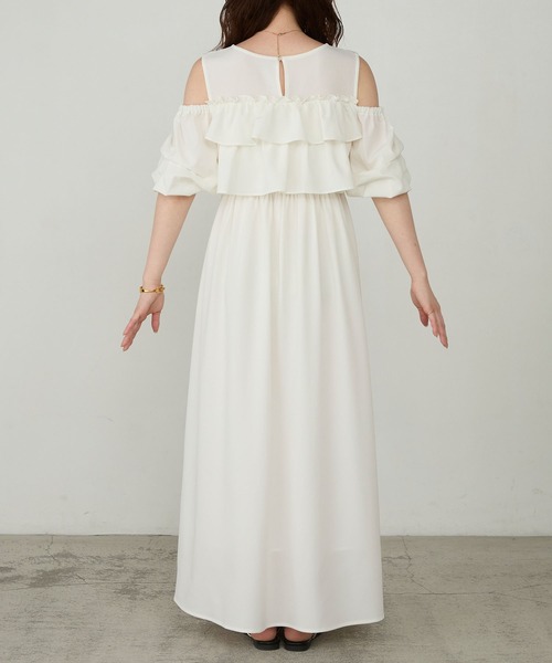 Cherir Mignon(シェリルミニョン)の「【Cherir Mignon】フリルティアードタックバルーンスリーブワンピース(ワンピース・レディース・ブラック/ホワイト・S/M)」の7枚目の写真