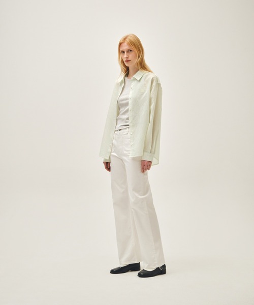 MARITHE + FRANCOIS GIRBAUD(マリテフランソワジルボー)の「W PATTERN SHEER SHIRT(シャツ/ブラウス・レディース・ブルー/グレー×ピンク/アイボリー・MEDIUM/SMALL)」の6枚目の写真