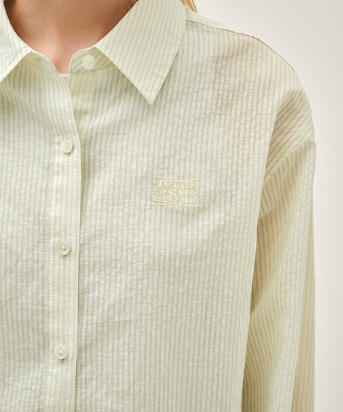 MARITHE + FRANCOIS GIRBAUD(マリテフランソワジルボー)の「W PATTERN SHEER SHIRT(シャツ/ブラウス・レディース・ブルー/グレー×ピンク/アイボリー・MEDIUM/SMALL)」の9枚目の写真