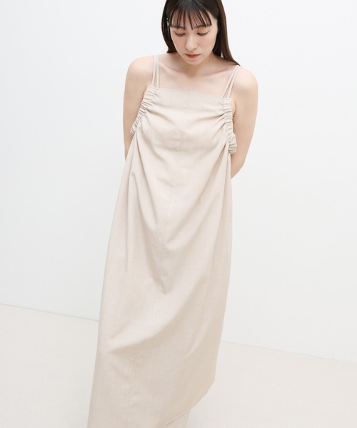 select MOCA(セレクトモカ)の「サイドギャザーキャミワンピース【接触冷感/セットアップ対応】(ワンピース・レディース・チャコールグレー/ベージュ・LARGE/MEDIUM)」の21枚目の写真