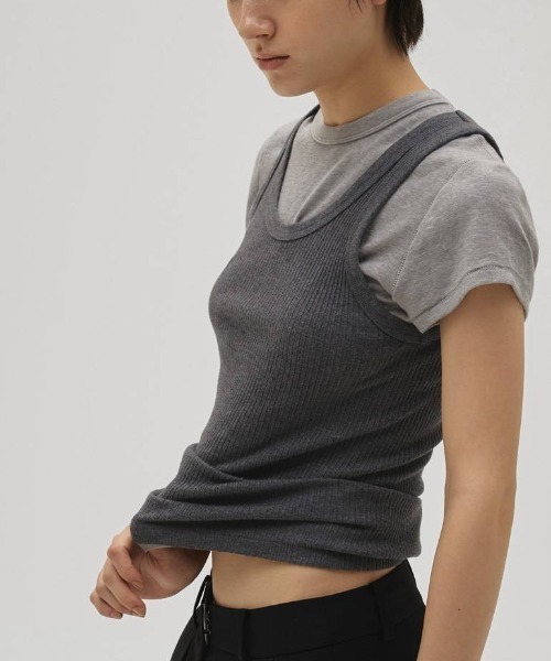 TODAYFUL（トゥデイフル）の「Useful Seamless Rib Tanktop 12610621（タンクトップ・レディース・ブラウン/ホワイト/チャコールグレー・FREE）」の12枚目の写真
