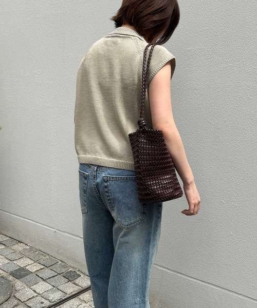 CANAL JEAN(キャナルジーン)の「El mar コットンブレンドポロニット(ニット/セーター・レディース・アイボリー/オリーブ/グレー・ONE SIZE)」の4枚目の写真