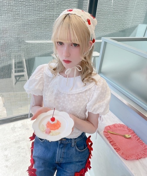 lilLilly(リルリリー)の「アシンメトリーブラウス(シャツ/ブラウス・レディース・ピンク/ホワイト/ブラック・FREE)」の8枚目の写真
