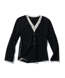 Layered Henley Long T-Shirts