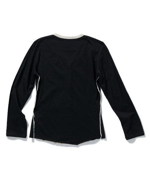 PERVERZE（パーバーズ）の「Layered Henley Long T-Shirts（Tシャツ/カットソー・レディース・ブラウン/ブラック・FREE）」の3枚目の写真