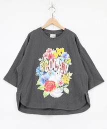 セール】161665：キノコの惑星柄チュール切替プルオーバー（Tシャツ
