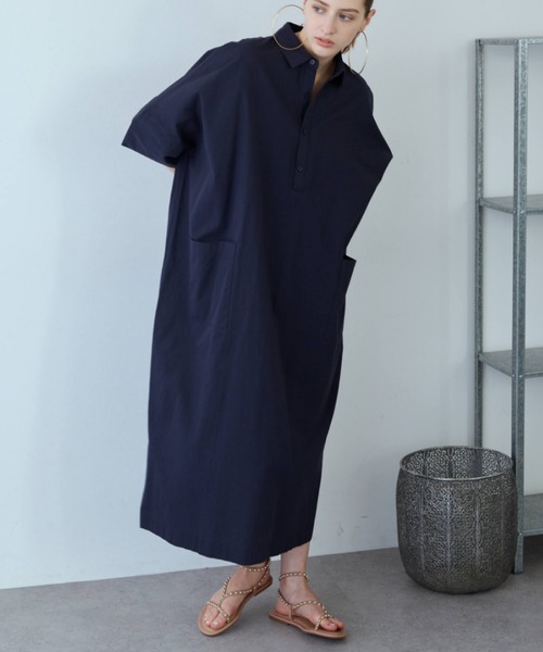 flaeu(フラユ)の「Field Cotton Dress(ワンピース・レディース・ピンク/ネイビー/ブラック・FREE)」の2枚目の写真