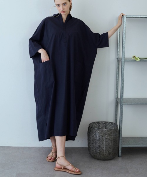 flaeu(フラユ)の「Field Cotton Dress(ワンピース・レディース・ピンク/ネイビー/ブラック・FREE)」の15枚目の写真