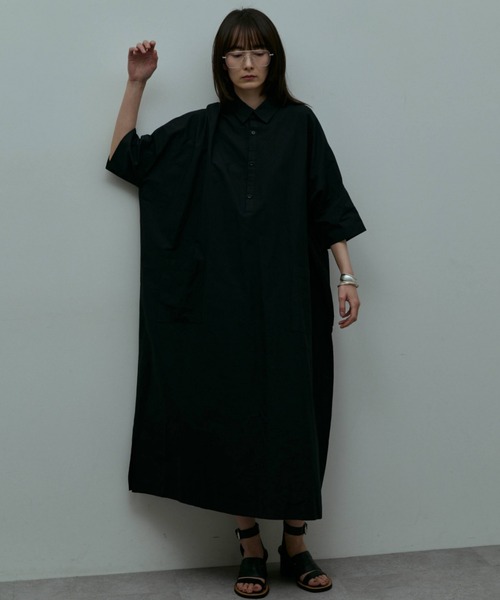 flaeu(フラユ)の「Field Cotton Dress(ワンピース・レディース・ピンク/ネイビー/ブラック・FREE)」の5枚目の写真