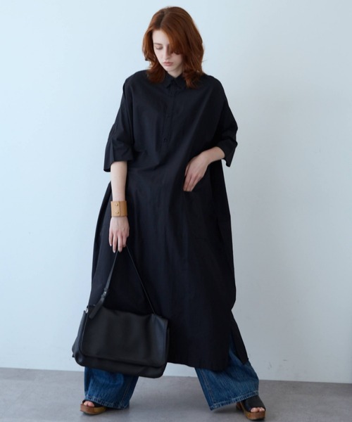 flaeu(フラユ)の「Field Cotton Dress(ワンピース・レディース・ピンク/ネイビー/ブラック・FREE)」の10枚目の写真