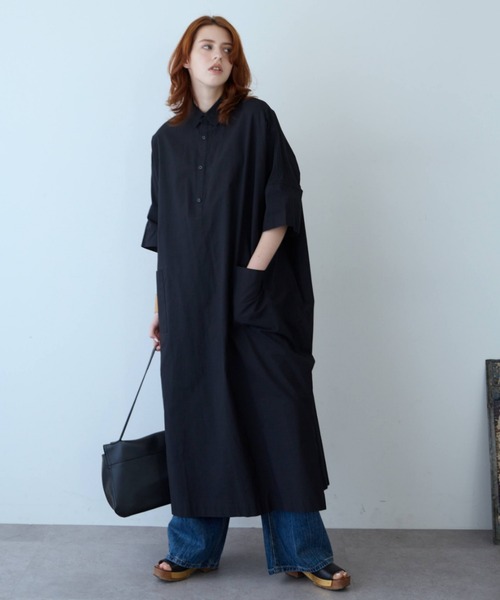 flaeu(フラユ)の「Field Cotton Dress(ワンピース・レディース・ピンク/ネイビー/ブラック・FREE)」の11枚目の写真