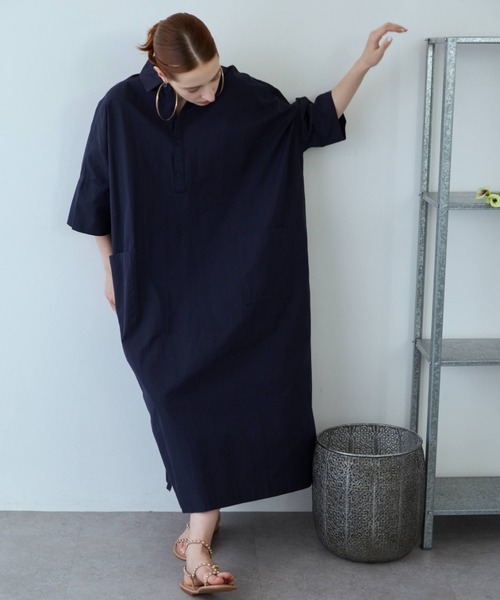 flaeu(フラユ)の「Field Cotton Dress(ワンピース・レディース・ピンク/ネイビー/ブラック・FREE)」の16枚目の写真