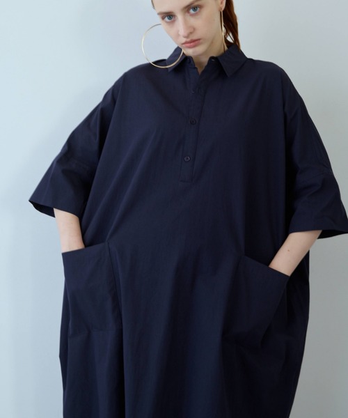 flaeu(フラユ)の「Field Cotton Dress(ワンピース・レディース・ピンク/ネイビー/ブラック・FREE)」の13枚目の写真