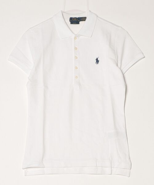 POLO RALPH LAUREN(ポロ ラルフ ローレン)の「スリム フィット ストレッチ ポロシャツ(ポロシャツ・レディース・ホワイト・S/M/XL/L/XS)」の8枚目の写真