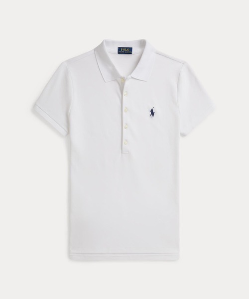 POLO RALPH LAUREN(ポロ ラルフ ローレン)の「スリム フィット ストレッチ ポロシャツ(ポロシャツ・レディース・ホワイト・S/M/XL/L/XS)」の2枚目の写真