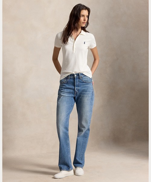 POLO RALPH LAUREN(ポロ ラルフ ローレン)の「スリム フィット ストレッチ ポロシャツ(ポロシャツ・レディース・ホワイト・S/M/XL/L/XS)」の3枚目の写真