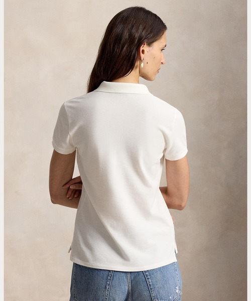 POLO RALPH LAUREN(ポロ ラルフ ローレン)の「スリム フィット ストレッチ ポロシャツ(ポロシャツ・レディース・ホワイト・S/M/XL/L/XS)」の4枚目の写真