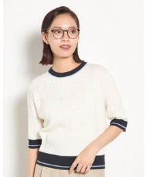 SUIT SELECT（スーツセレクト）の「【半袖】12G総ケーブルクルーニット（ニット/セーター）」