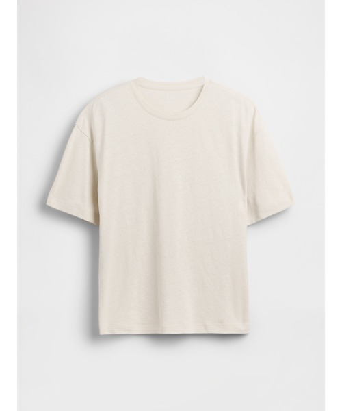 GAP(ギャップ)の「コットンリネン オーバーサイズ クロップドTシャツ(Tシャツ/カットソー・メンズ・ライトブルー/ブラック/ライトベージュ・XS/S/M/L/XL)」の15枚目の写真