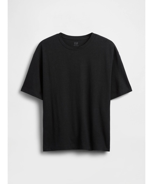 GAP(ギャップ)の「コットンリネン オーバーサイズ クロップドTシャツ(Tシャツ/カットソー・メンズ・ライトブルー/ブラック/ライトベージュ・XS/S/M/L/XL)」の13枚目の写真