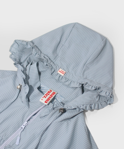 MASMARULEZ APPAREL（マスマルールズ アパレル）の「Check Frill Windbreaker Jacket_Sky Blue（ナイロンジャケット・レディース・スカイブルー・ONE SIZE）」の12枚目の写真