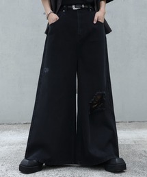 welise（ウェライズ）の「【welise ウェライズ】Vintage Ageing 13oz Dirty Damage Structural Wide Denim Pants ヴィンテージエイジング13oz ダーティーダメージ ストラクチャーワイドデニムパンツ（デニムパンツ）」