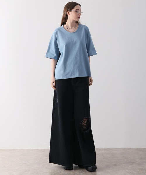 welise（ウェライズ）の「【welise/ウェライズ】13oz Dirty Damage Structural Wide Denim Pants/13oz ダーティーダメージ ストラクチャーワイドデニムパンツ（デニムパンツ・メンズ・ダークブラック/ブラック・L/M/S）」の13枚目の写真