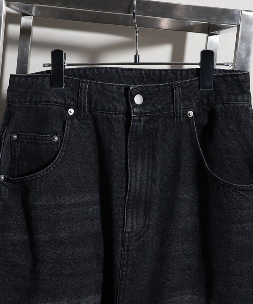welise（ウェライズ）の「【welise/ウェライズ】13oz Dirty Damage Structural Wide Denim Pants/13oz ダーティーダメージ ストラクチャーワイドデニムパンツ（デニムパンツ・メンズ・ダークブラック/ブラック・L/M/S）」の19枚目の写真