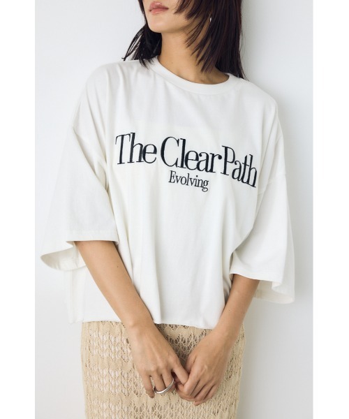 AZUL by moussy(アズールバイマウジー)の「刺繍ロゴTシャツ(Tシャツ/カットソー・レディース・ライトイエロー/ホワイト/グレー系その他4・SMALL/MEDIUM)」の5枚目の写真