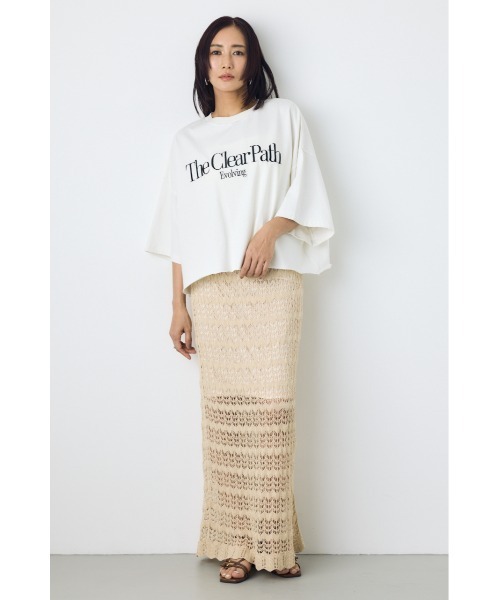 AZUL by moussy(アズールバイマウジー)の「刺繍ロゴTシャツ(Tシャツ/カットソー・レディース・ライトイエロー/ホワイト/グレー系その他4・SMALL/MEDIUM)」の9枚目の写真