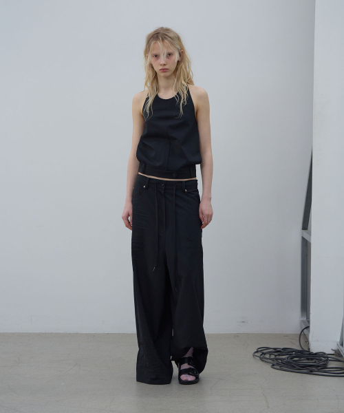 LCDC TM(エルシーディーシーティーエム)の「CRINKLE DETAIL WIDE TROUSERS (BLACK)(その他パンツ・レディース・その他・MEDIUM/SMALL)」の5枚目の写真