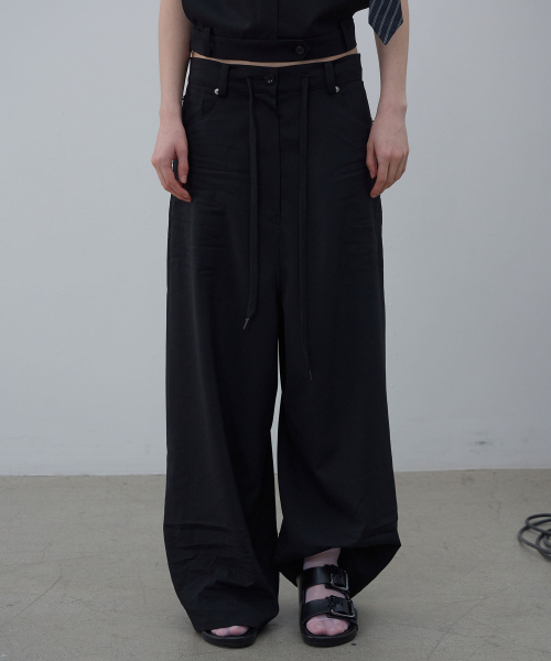LCDC TM(エルシーディーシーティーエム)の「CRINKLE DETAIL WIDE TROUSERS (BLACK)(その他パンツ・レディース・その他・MEDIUM/SMALL)」の7枚目の写真