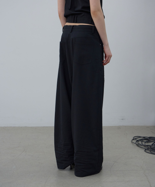 LCDC TM(エルシーディーシーティーエム)の「CRINKLE DETAIL WIDE TROUSERS (BLACK)(その他パンツ・レディース・その他・MEDIUM/SMALL)」の9枚目の写真